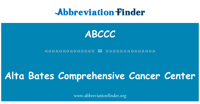 Alta Bates Comprehensive Cancer Center的定义