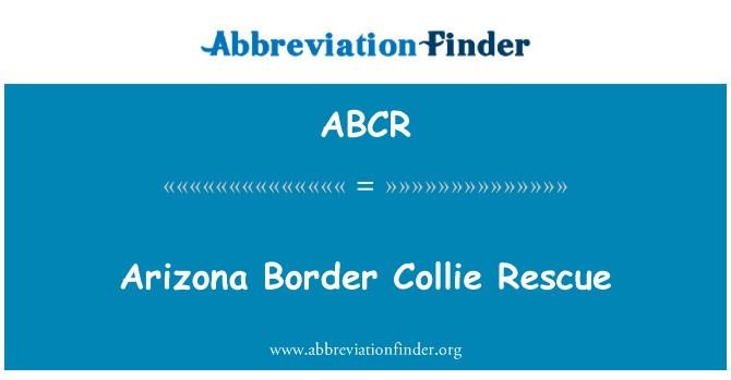 亚利桑那州的边境牧羊犬救援英文定义是Arizona Border Collie Rescue,首字母缩写定义是ABCR