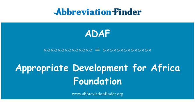 Appropriate Development for Africa Foundation的定义