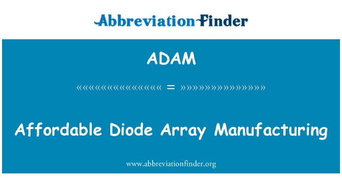 负担得起的二极管阵列制造英文定义是Affordable Diode Array Manufacturing,首字母缩写定义是ADAM