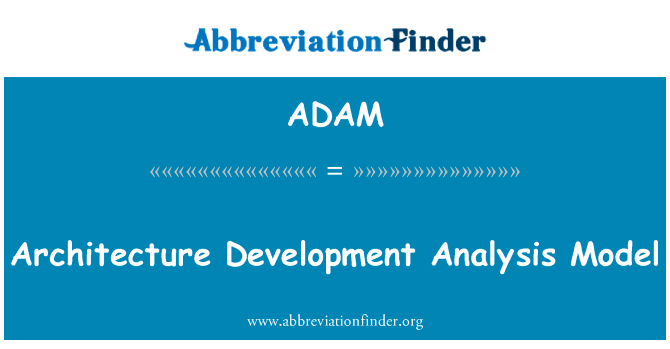 体系结构发展分析模型英文定义是Architecture Development Analysis Model,首字母缩写定义是ADAM