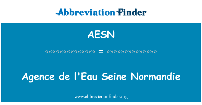 法新社德濠餐厅塞纳河诺曼底英文定义是Agence de l'Eau Seine Normandie,首字母缩写定义是AESN