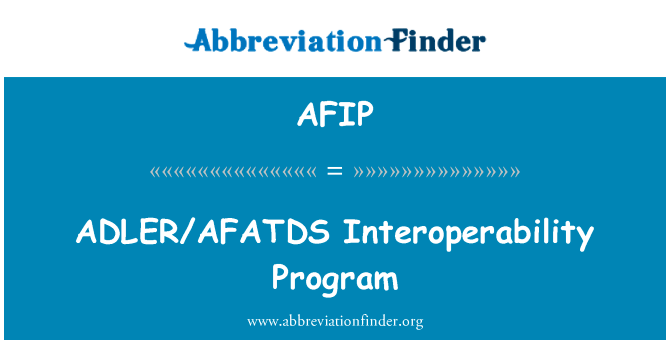 阿德勒AFATDS 的互操作性程序英文定义是ADLERAFATDS Interoperability Program,首字母缩写定义是AFIP