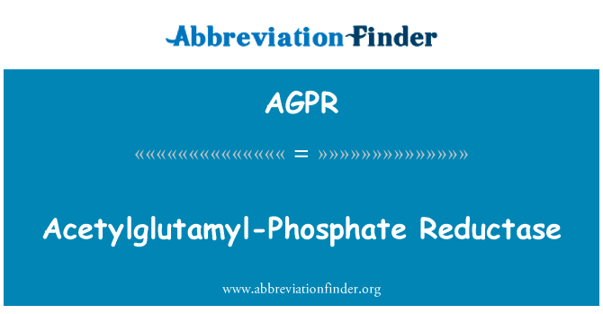 Acetylglutamyl-磷酸还原酶英文定义是Acetylglutamyl-Phosphate Reductase,首字母缩写定义是AGPR