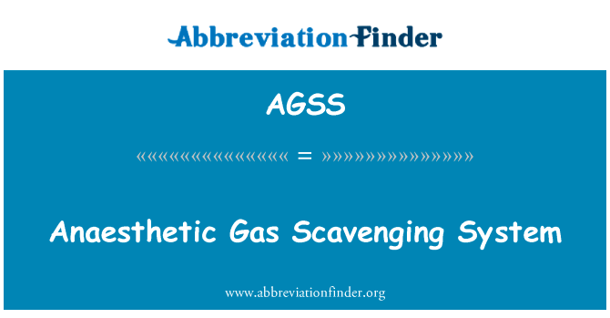 麻醉气体清除系统英文定义是Anaesthetic Gas Scavenging System,首字母缩写定义是AGSS