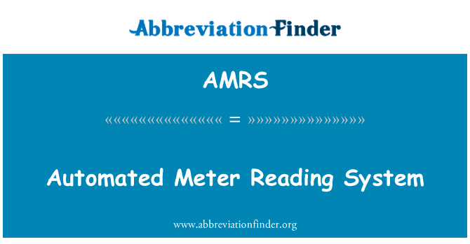 自动抄表系统英文定义是Automated Meter Reading System,首字母缩写定义是AMRS