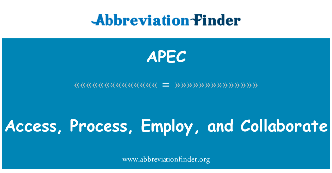访问、 处理、 聘用，和协作英文定义是Access, Process, Employ, and Collaborate,首字母缩写定义是APEC