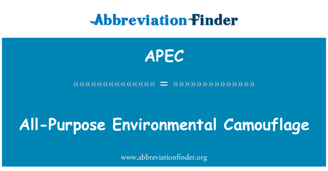 通用环境伪装英文定义是All-Purpose Environmental Camouflage,首字母缩写定义是APEC