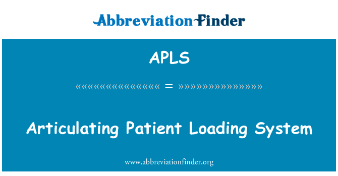 阐明病人加载系统英文定义是Articulating Patient Loading System,首字母缩写定义是APLS