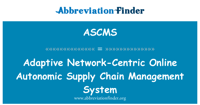 Adaptive Network-Centric Online Autonomic Supply Chain Management System的定义