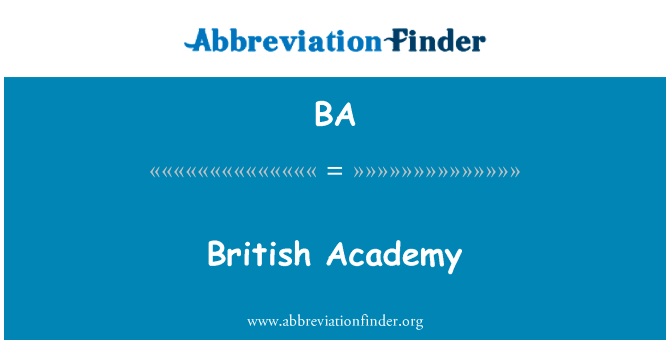 英国电影学院英文定义是British Academy,首字母缩写定义是BA