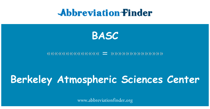 Berkeley Atmospheric Sciences Center的定义