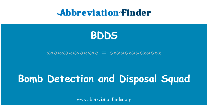 炸弹检测和处理队英文定义是Bomb Detection and Disposal Squad,首字母缩写定义是BDDS