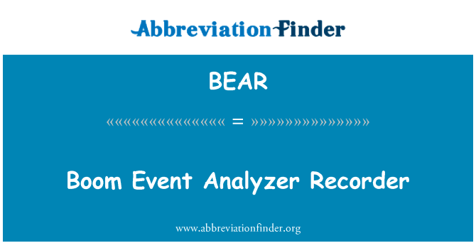繁荣事件分析器记录器英文定义是Boom Event Analyzer Recorder,首字母缩写定义是BEAR