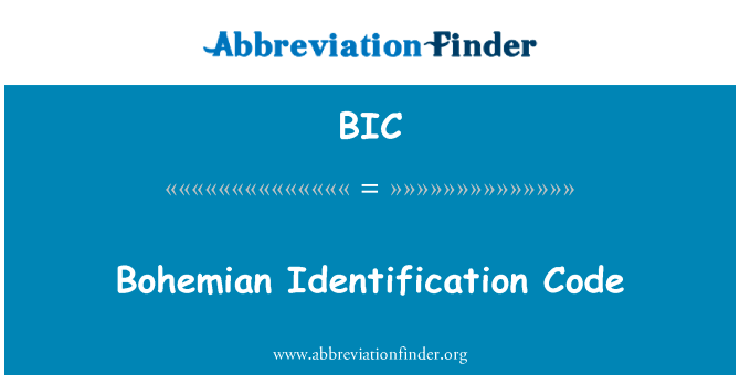 波希米亚标识代码英文定义是Bohemian Identification Code,首字母缩写定义是BIC