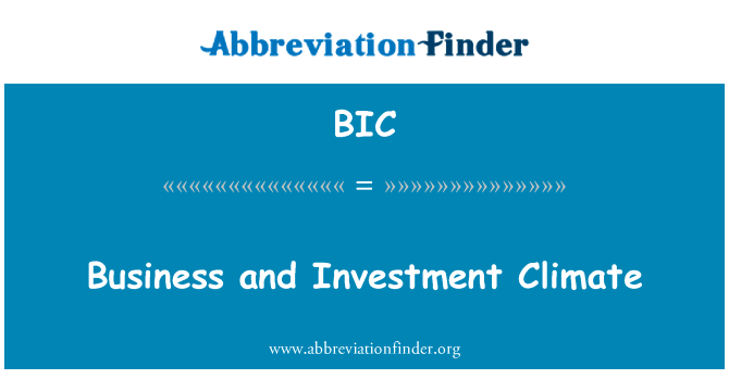 商业和投资环境英文定义是Business and Investment Climate,首字母缩写定义是BIC