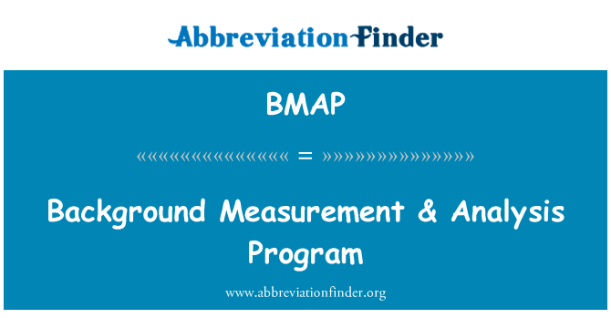 Background Measurement & Analysis Program的定义