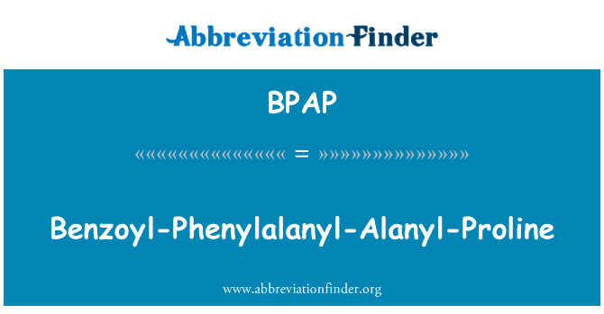 苯甲酰基-] 脑啡肽-丙氨酰-脯氨酸英文定义是Benzoyl-Phenylalanyl-Alanyl-Proline,首字母缩写定义是BPAP