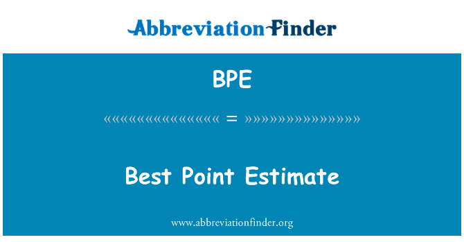 最好的点估计值英文定义是Best Point Estimate,首字母缩写定义是BPE