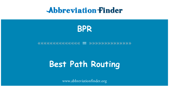 最佳路径的路由选择英文定义是Best Path Routing,首字母缩写定义是BPR