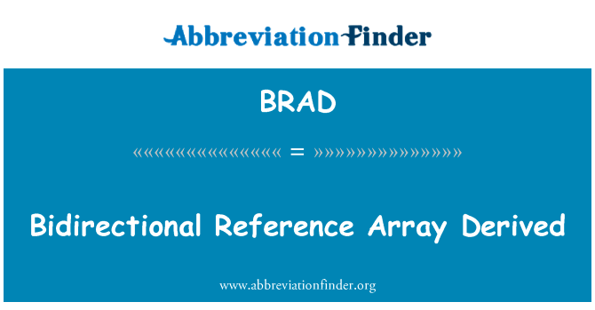 派生的双向引用数组英文定义是Bidirectional Reference Array Derived,首字母缩写定义是BRAD