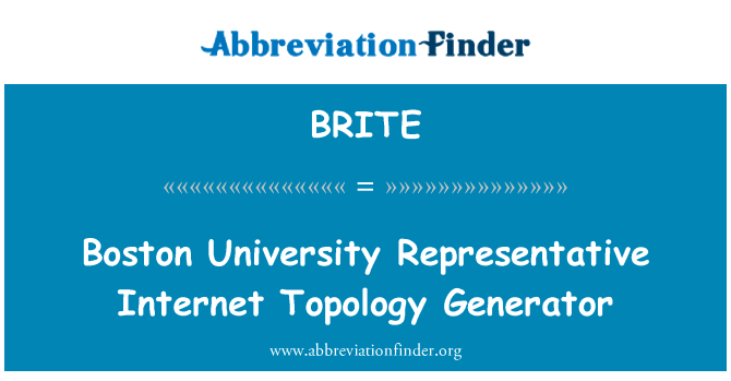 Boston University Representative Internet Topology Generator的定义