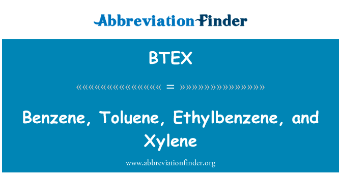 苯、 甲苯、 乙苯、 二甲苯英文定义是Benzene, Toluene, Ethylbenzene, and Xylene,首字母缩写定义是BTEX
