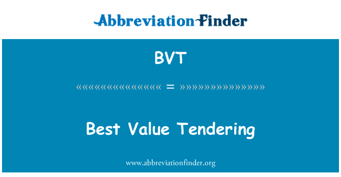 Best Value Tendering的定义