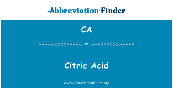 Citric Acid的定义