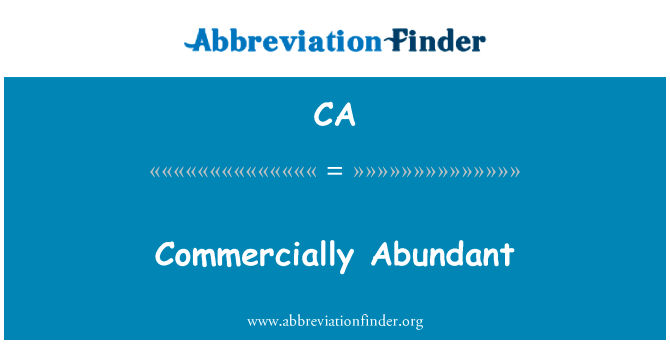 Commercially Abundant的定义