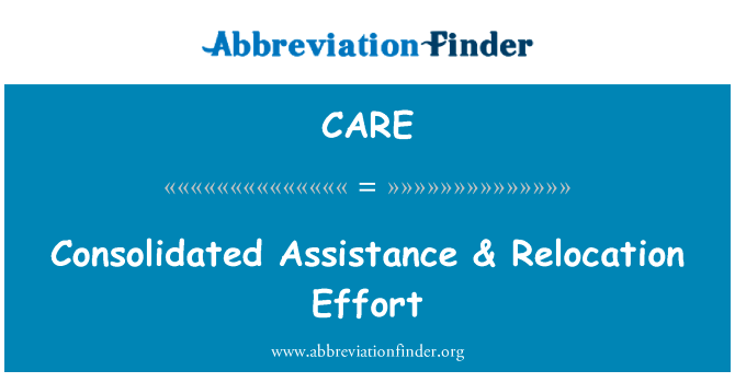 综合的援助 & 迁移工作英文定义是Consolidated Assistance & Relocation Effort,首字母缩写定义是CARE