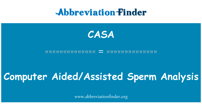 计算机辅助的协助精子分析英文定义是Computer AidedAssisted Sperm Analysis,首字母缩写定义是CASA