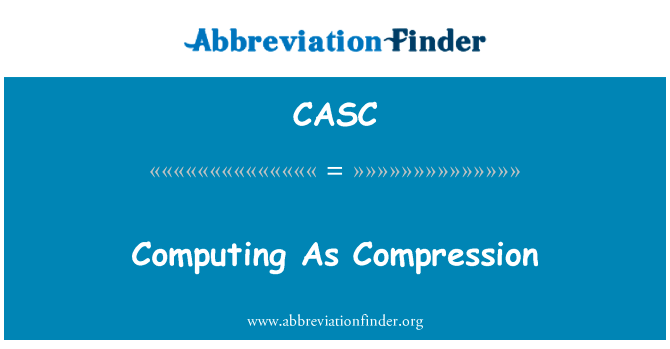 Computing As Compression的定义