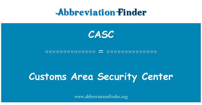 Customs Area Security Center的定义