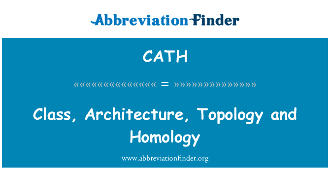 类、 结构、 拓扑结构和同源性英文定义是Class, Architecture, Topology and Homology,首字母缩写定义是CATH