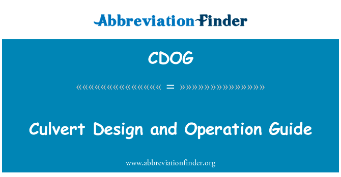 Culvert Design and Operation Guide的定义