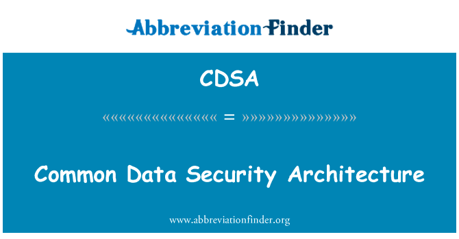 Common Data Security Architecture的定义