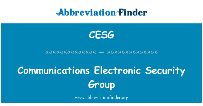 通信电子安全组英文定义是Communications Electronic Security Group,首字母缩写定义是CESG
