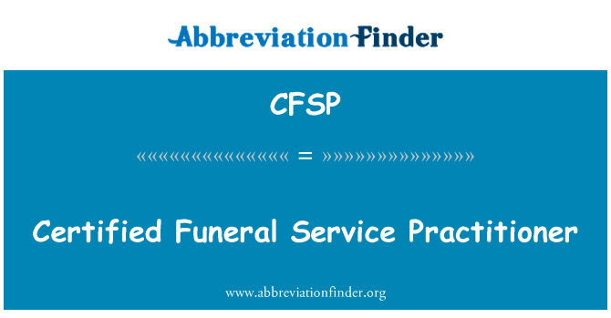 Certified Funeral Service Practitioner的定义