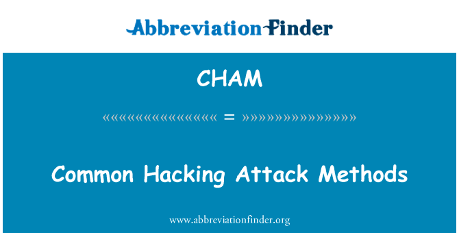 常见的黑客攻击方法英文定义是Common Hacking Attack Methods,首字母缩写定义是CHAM
