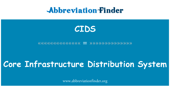 核心基础设施分布系统英文定义是Core Infrastructure Distribution System,首字母缩写定义是CIDS