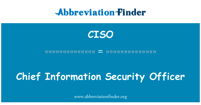 Chief Information Security Officer的定义