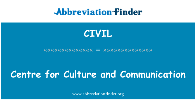 文化与传播研究中心英文定义是Centre for Culture and Communication,首字母缩写定义是CIVIL
