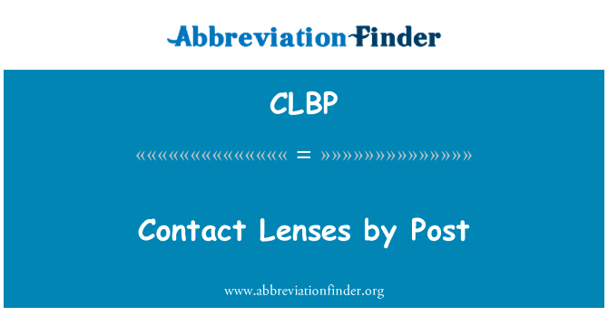 Contact Lenses by Post的定义