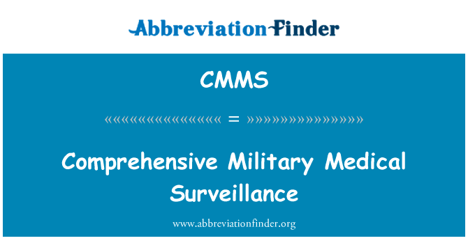 综合军事医学监测英文定义是Comprehensive Military Medical Surveillance,首字母缩写定义是CMMS