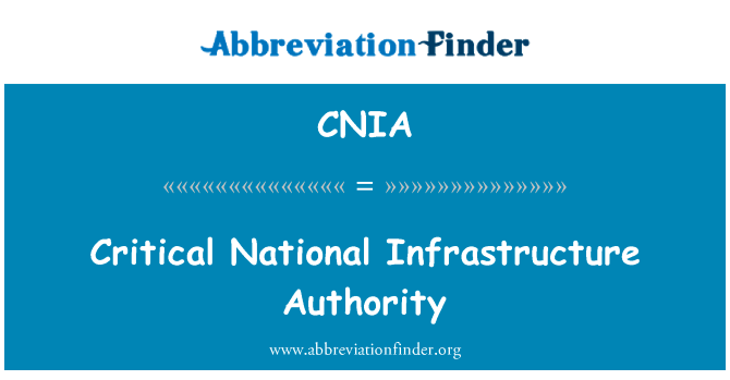 关键的国家基础设施管理局英文定义是Critical National Infrastructure Authority,首字母缩写定义是CNIA