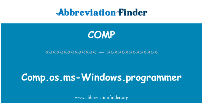 Comp.os.ms-Windows.programmer的定义