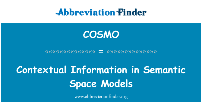 Contextual Information in Semantic Space Models的定义
