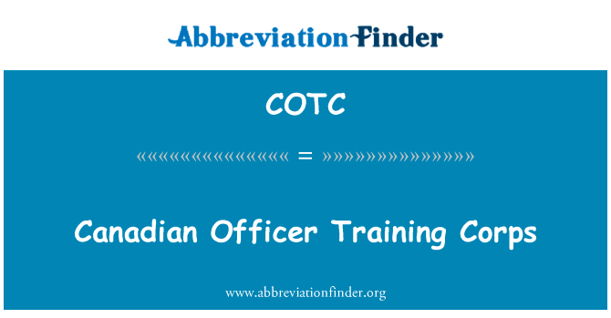 Canadian Officer Training Corps的定义