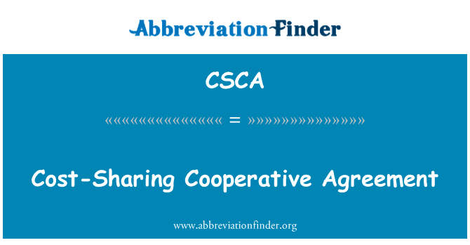 Cost-Sharing Cooperative Agreement的定义